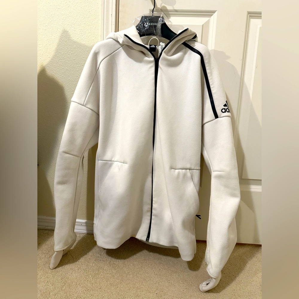 Adidas Men's Z.N.E Fast Release Hoodie White Black Size M